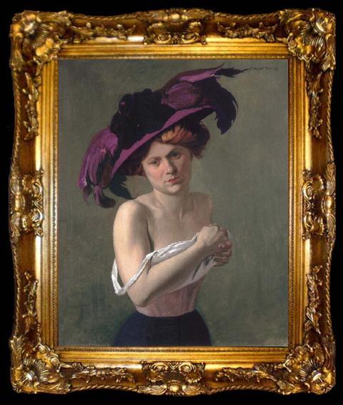 framed  Felix Vallotton The Purple Hat, ta009-2